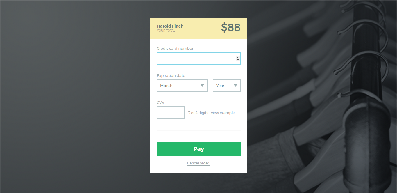 Payment form