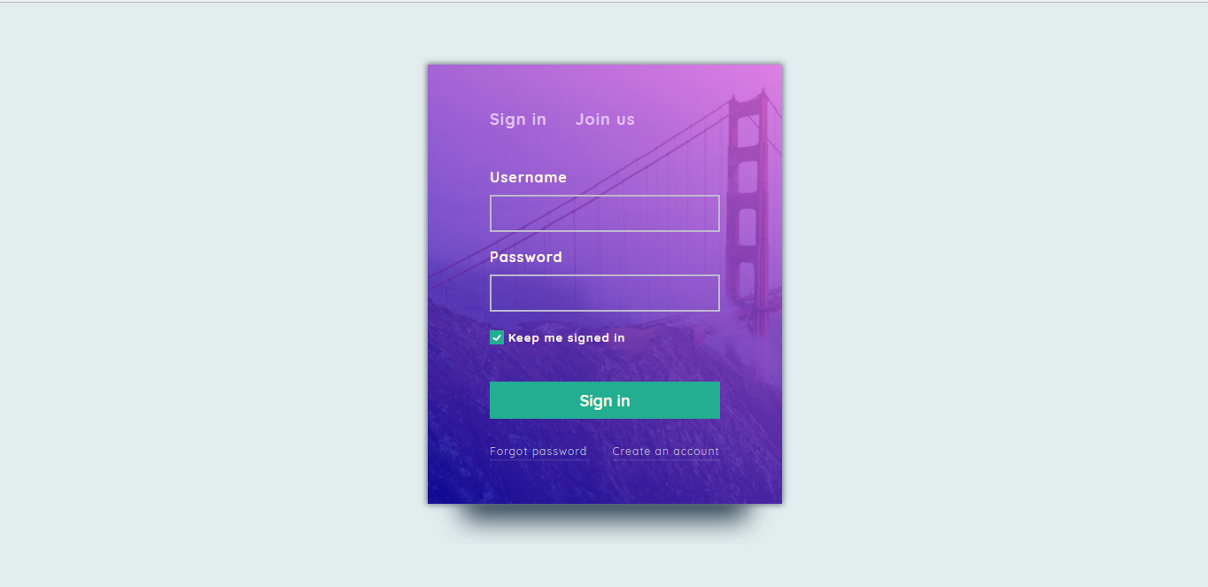Sign-in form